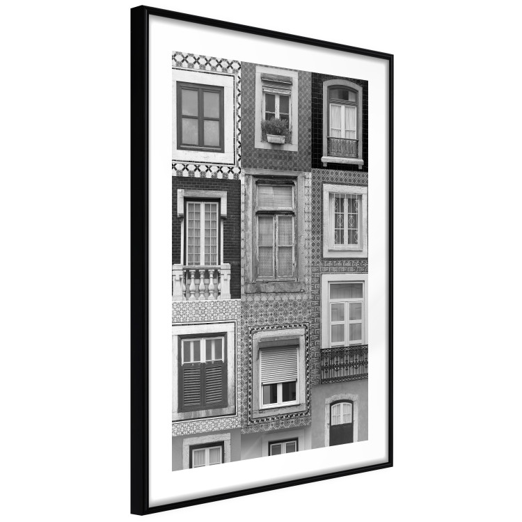 Poster Patterned Windows - black and white window photography in an abstract style 129789 additionalImage 6