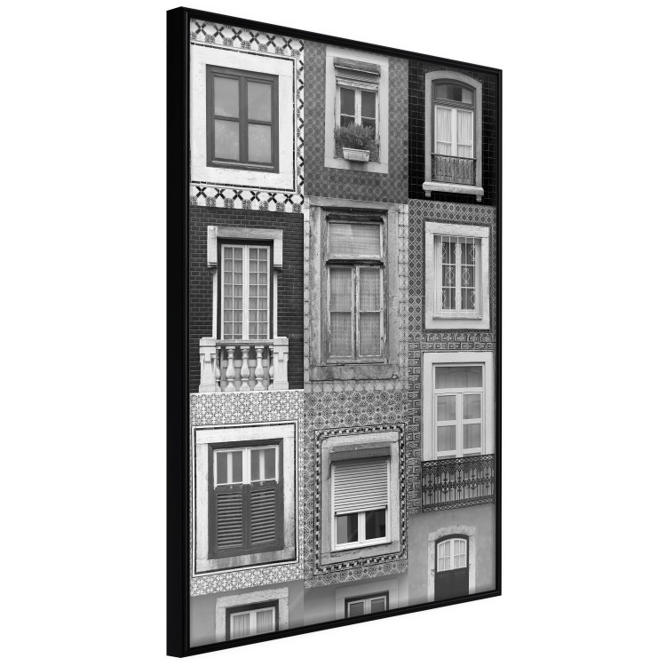 Poster Patterned Windows - black and white window photography in an abstract style 129789 additionalImage 11