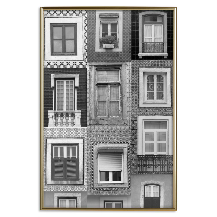 Poster Patterned Windows - black and white window photography in an abstract style 129789 additionalImage 17
