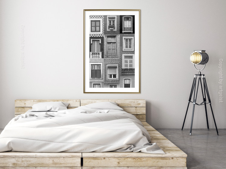 Poster Patterned Windows - black and white window photography in an abstract style 129789 additionalImage 13