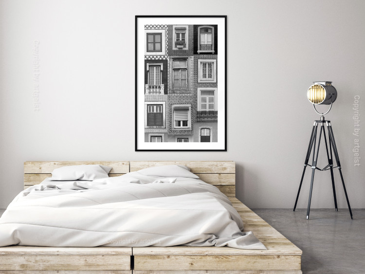 Poster Patterned Windows - black and white window photography in an abstract style 129789 additionalImage 18