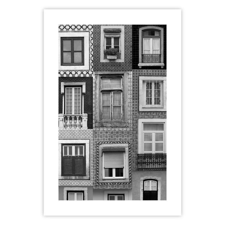 Poster Patterned Windows - black and white window photography in an abstract style 129789 additionalImage 19