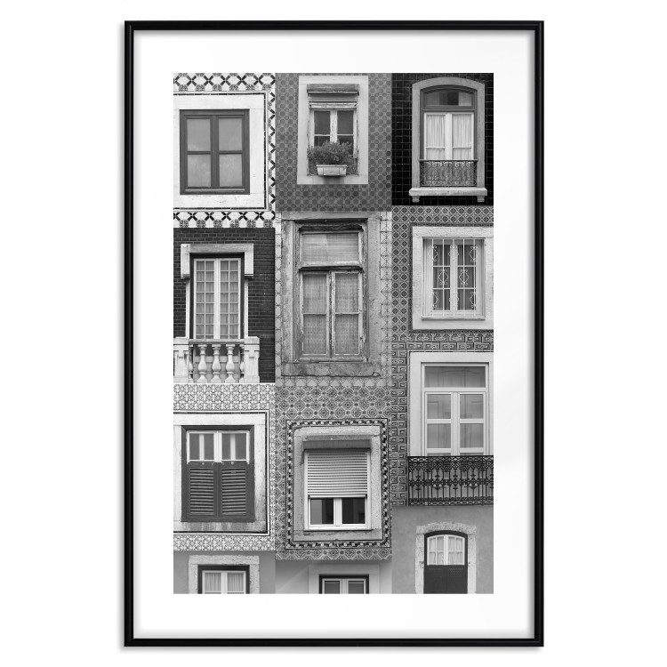 Poster Patterned Windows - black and white window photography in an abstract style 129789 additionalImage 15