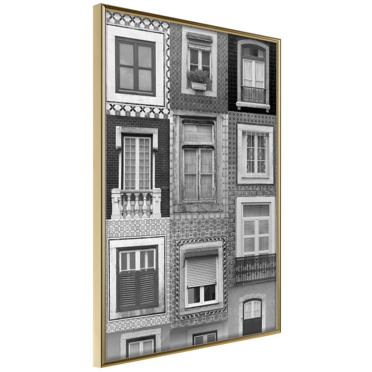 Poster Patterned Windows - black and white window photography in an abstract style 129789 additionalImage 12