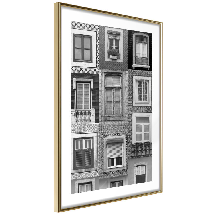 Poster Patterned Windows - black and white window photography in an abstract style 129789 additionalImage 7