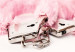Poster Rendezvous - handcuffs with pink fur on a uniform light background 131789 additionalThumb 12