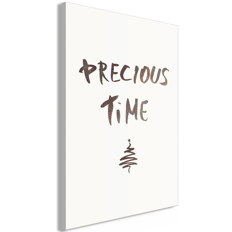 Canvas Art Print Precious time - Christmas graphic with an English inscription 132089 additionalImage 2