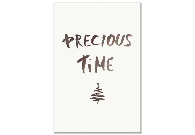 Canvas Art Print Precious time - Christmas graphic with an English inscription 132089