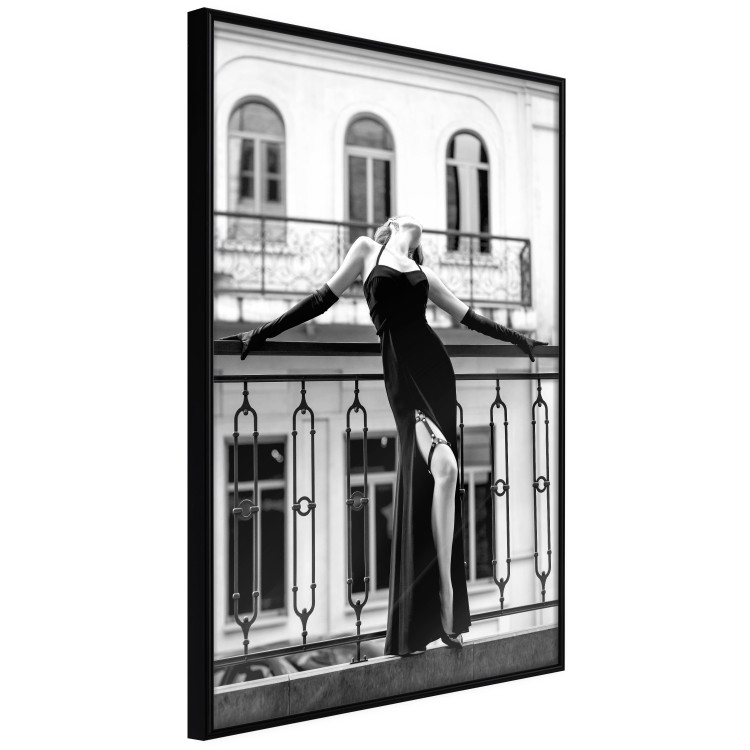 Wall Poster Dance in Paris - black and white photograph of a woman against architectural backdrop 132289 additionalImage 11