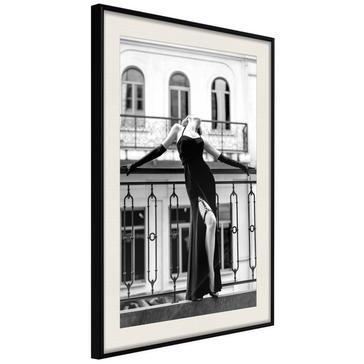 Wall Poster Dance in Paris - black and white photograph of a woman against architectural backdrop 132289 additionalImage 2