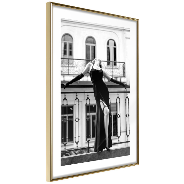 Wall Poster Dance in Paris - black and white photograph of a woman against architectural backdrop 132289 additionalImage 7