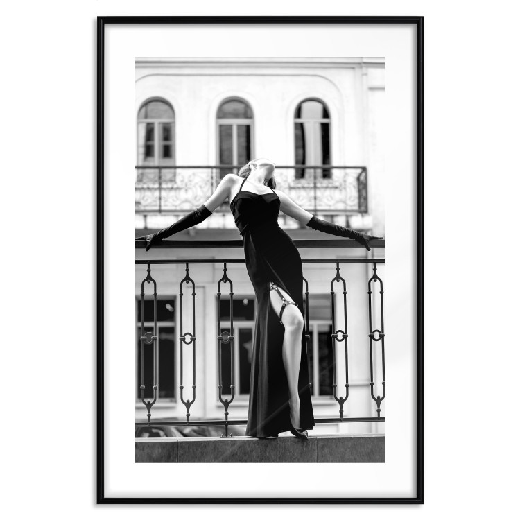 Wall Poster Dance in Paris - black and white photograph of a woman against architectural backdrop 132289 additionalImage 15
