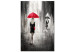 Canvas Print Rainy Encounter (1-piece) Vertical - landscape of a couple with umbrella 135089
