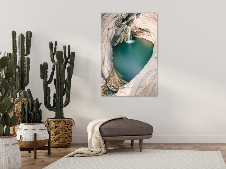 Canvas Closed bay - photo with a turquoise waterfall 135289 additionalImage 3