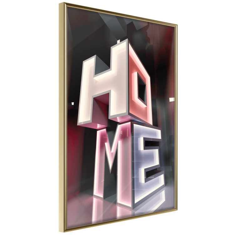 Wall Poster Geometric Letters - glowing and colorful text with a 3D effect imitation 135789 additionalImage 6