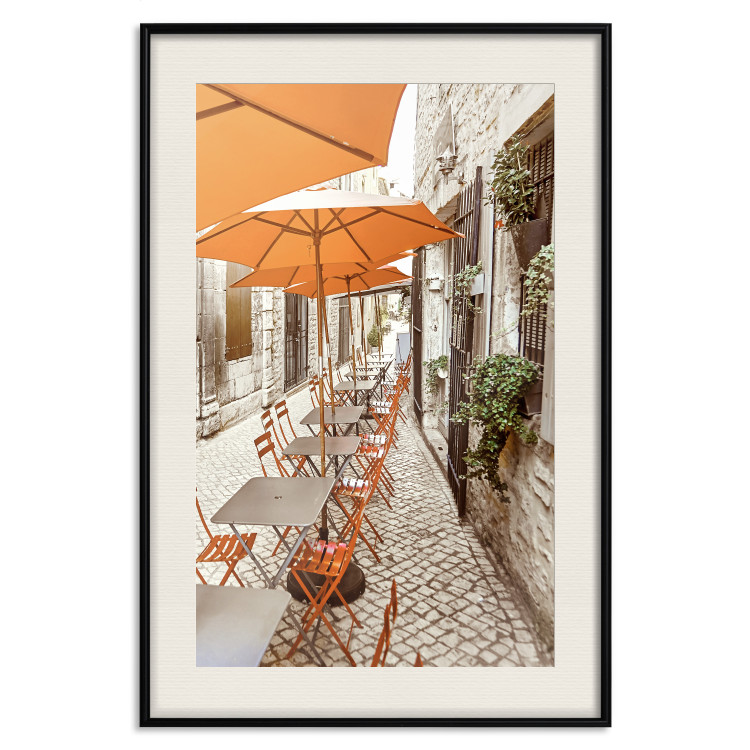 Poster Summer Morning - restaurant tables and street in an Italian town 135889 additionalImage 17