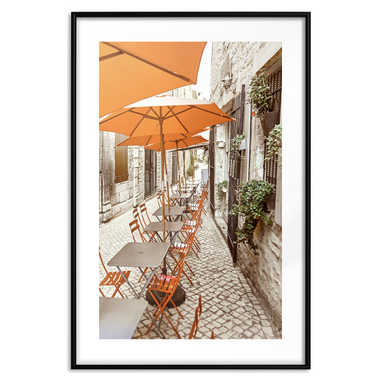 Poster Summer Morning - restaurant tables and street in an Italian town 135889 additionalImage 14
