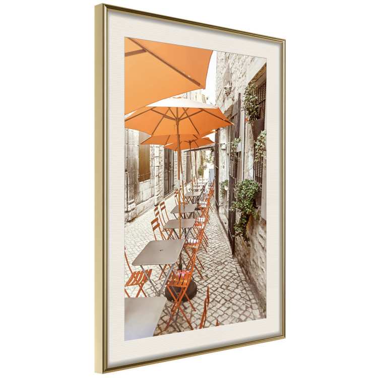 Poster Summer Morning - restaurant tables and street in an Italian town 135889 additionalImage 3