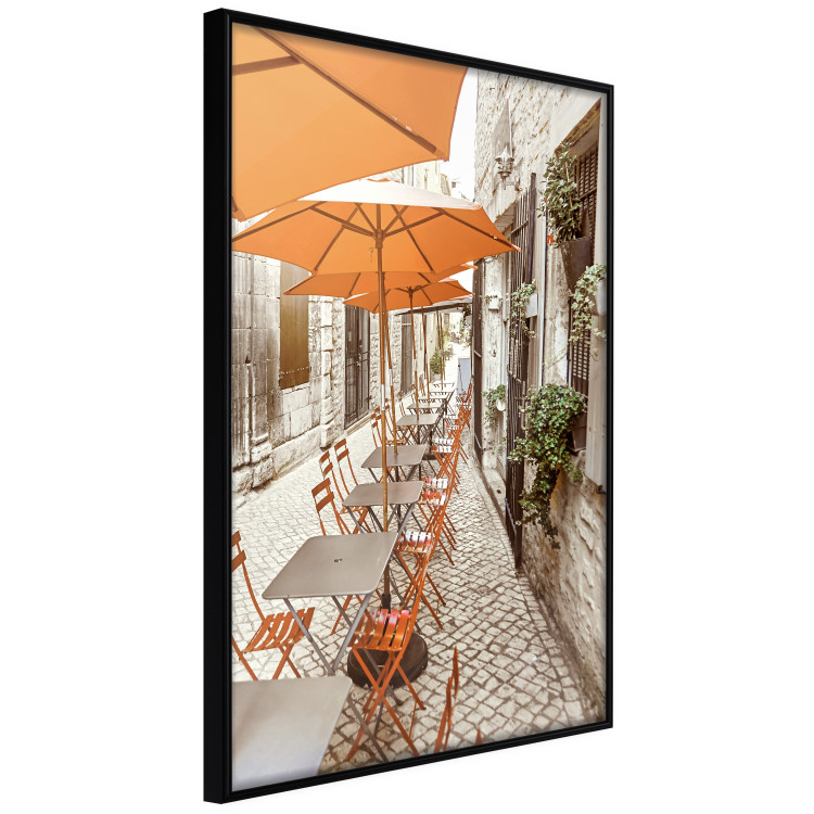 Poster Summer Morning - restaurant tables and street in an Italian town 135889 additionalImage 3