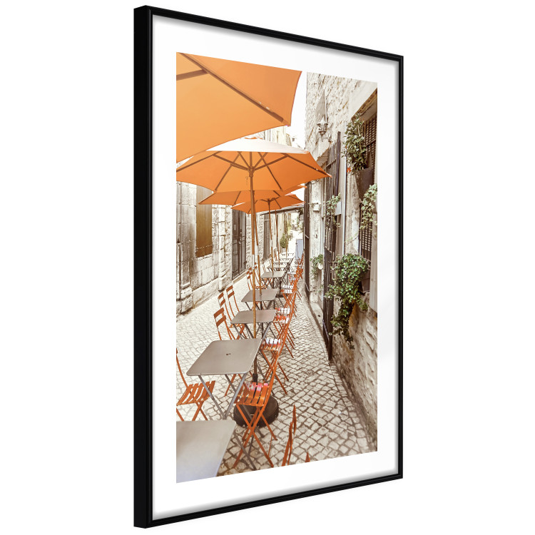 Poster Summer Morning - restaurant tables and street in an Italian town 135889 additionalImage 4