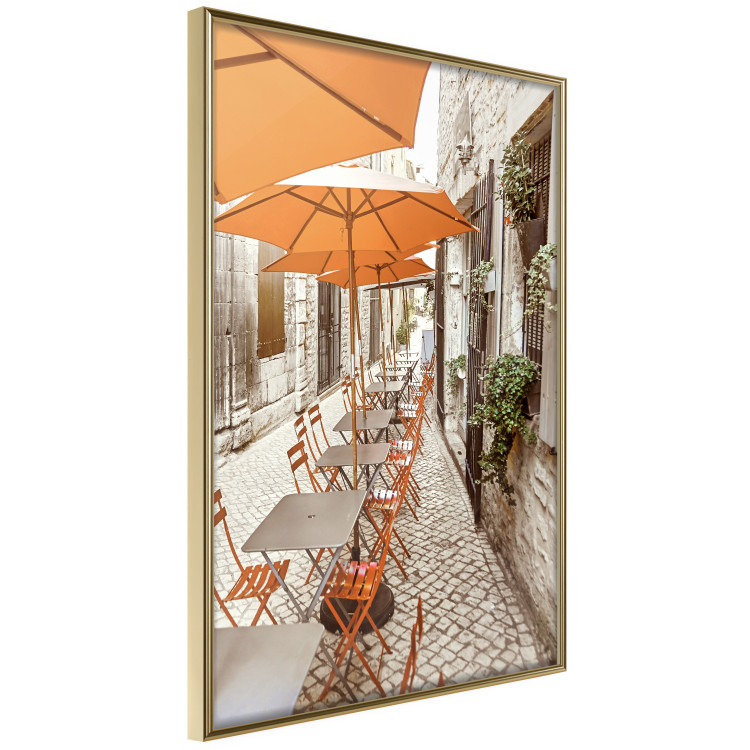 Poster Summer Morning - restaurant tables and street in an Italian town 135889 additionalImage 10