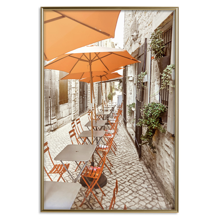 Poster Summer Morning - restaurant tables and street in an Italian town 135889 additionalImage 9