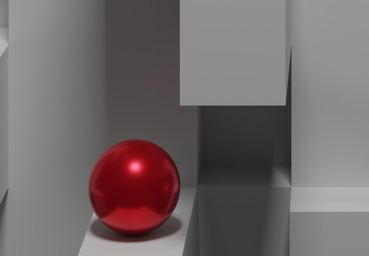 Canvas Red balls and gray solids - three-dimensional abstraction with figures 136089 additionalImage 4