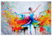 Canvas Art Print Ballerina (1-piece) Wide - dancing woman in a colorful dress 136989