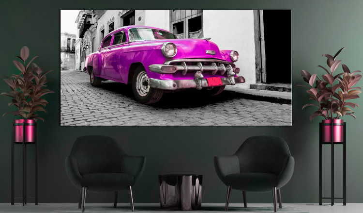Large canvas print Cuban Classic Car (Pink) II [Large Format] 137589 additionalImage 4