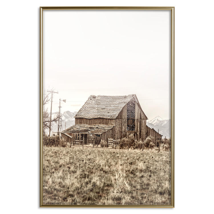 Poster Abandoned Ranch - rural landscape overlooking a wooden house 137689 additionalImage 16