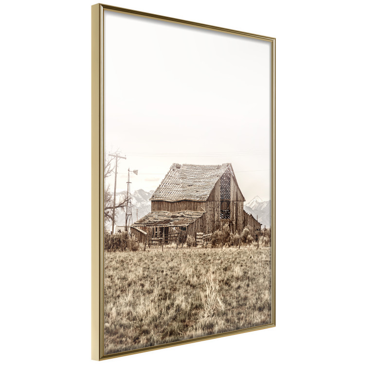 Poster Abandoned Ranch - rural landscape overlooking a wooden house 137689 additionalImage 8
