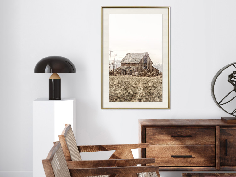 Poster Abandoned Ranch - rural landscape overlooking a wooden house 137689 additionalImage 17