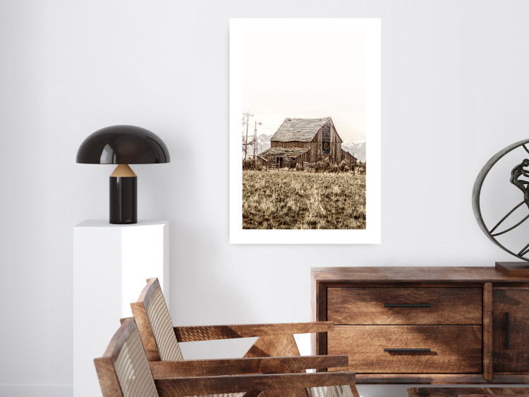 Poster Abandoned Ranch - rural landscape overlooking a wooden house 137689 additionalImage 15