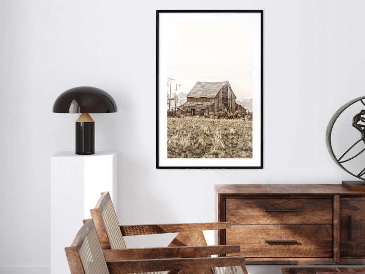 Poster Abandoned Ranch - rural landscape overlooking a wooden house 137689 additionalImage 22