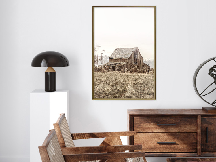 Poster Abandoned Ranch - rural landscape overlooking a wooden house 137689 additionalImage 18