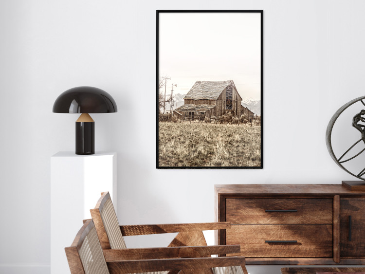 Poster Abandoned Ranch - rural landscape overlooking a wooden house 137689 additionalImage 14