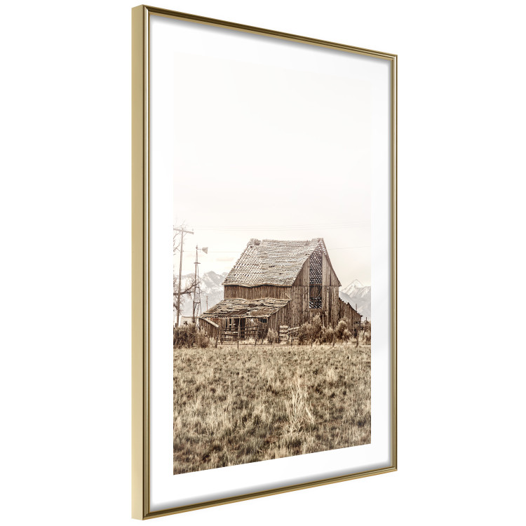 Poster Abandoned Ranch - rural landscape overlooking a wooden house 137689 additionalImage 2