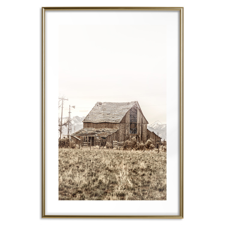 Poster Abandoned Ranch - rural landscape overlooking a wooden house 137689 additionalImage 26