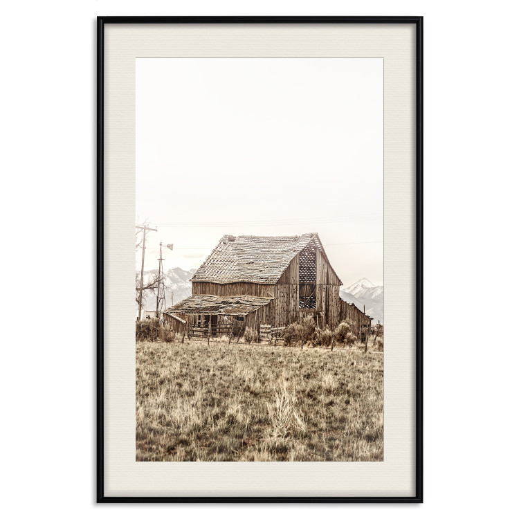 Poster Abandoned Ranch - rural landscape overlooking a wooden house 137689 additionalImage 25
