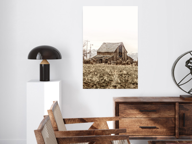 Poster Abandoned Ranch - rural landscape overlooking a wooden house 137689 additionalImage 21