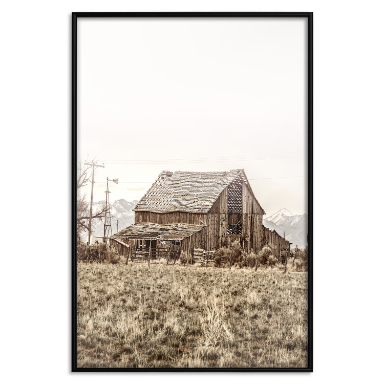 Poster Abandoned Ranch - rural landscape overlooking a wooden house 137689 additionalImage 11