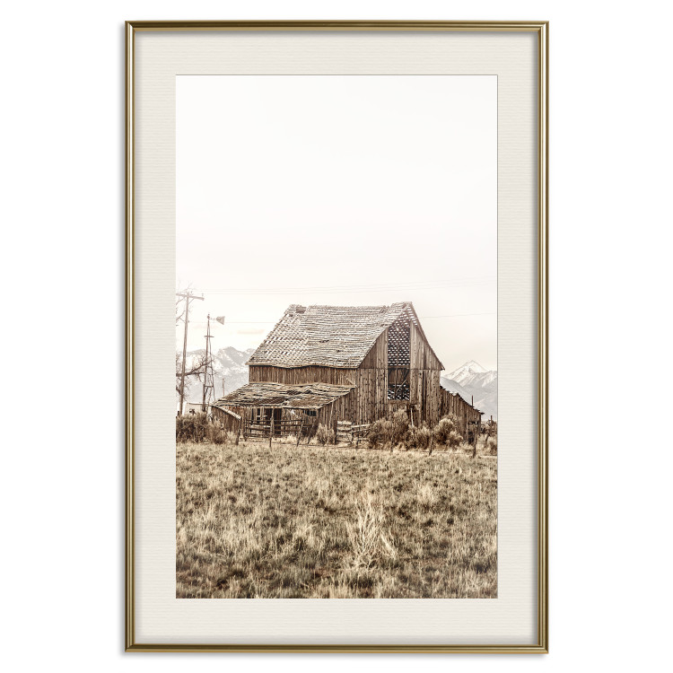 Poster Abandoned Ranch - rural landscape overlooking a wooden house 137689 additionalImage 24