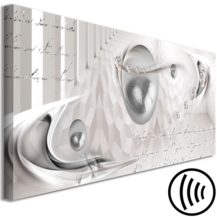 Canvas Print Melancholy (1-piece) Narrow - abstraction with gray spheres 138389 additionalImage 6