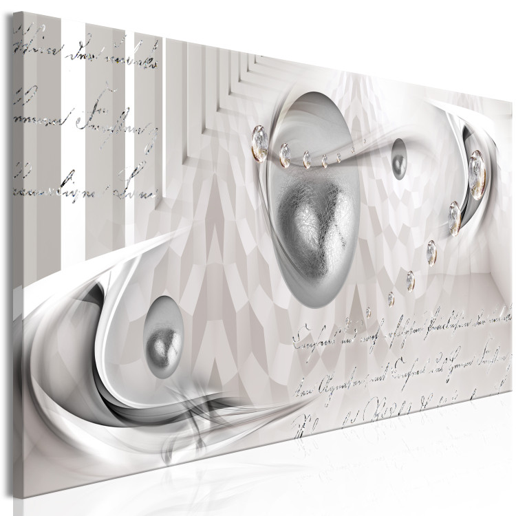 Canvas Print Melancholy (1-piece) Narrow - abstraction with gray spheres 138389 additionalImage 2