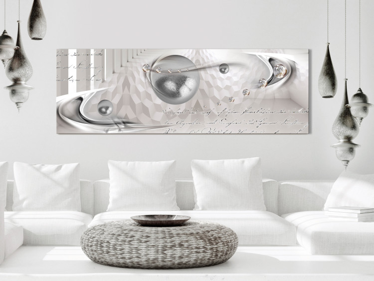 Canvas Print Melancholy (1-piece) Narrow - abstraction with gray spheres 138389 additionalImage 3