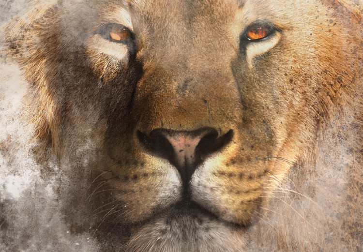 Canvas Print Lion Portrait (3-piece) - wild cat from three different perspectives 138689 additionalImage 4