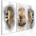 Canvas Print Lion Portrait (3-piece) - wild cat from three different perspectives 138689 additionalThumb 2