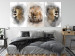 Canvas Print Lion Portrait (3-piece) - wild cat from three different perspectives 138689 additionalThumb 3
