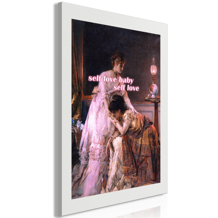 Canvas Art Print Love Yourself, Little One (1-piece) Vertical - women and motivational text 138889 additionalImage 2