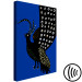Canvas Art Print Oriental Peacock (1-piece) Vertical - black bird on navy background 142489 additionalThumb 6
